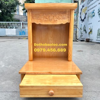 Bàn thờ thần tài ông địa gỗ Sồi ngang 48cm