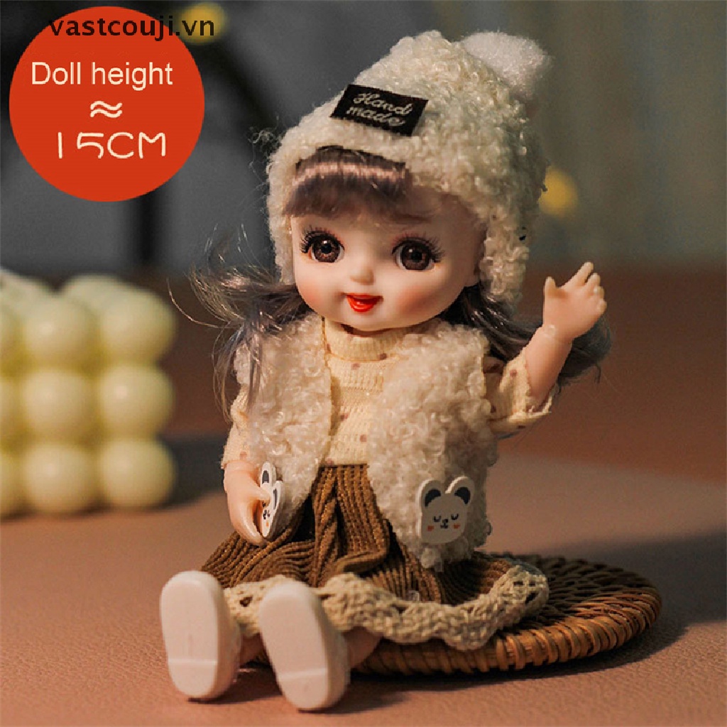 Búp Bê VASTJI Mặc Đồ Tai Thỏ 17CM Dễ Thương