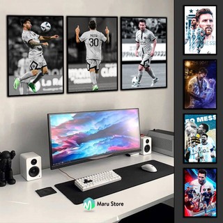 Tranh Messi Cầu Thủ Bóng Đá Chất Liệu Canvas Có Khung Composite