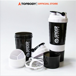 Bình Nước Tập Gym 3 Ngăn Shaker, Bình Nước Tập Thể Thao, Đá Bóng TOPBODY