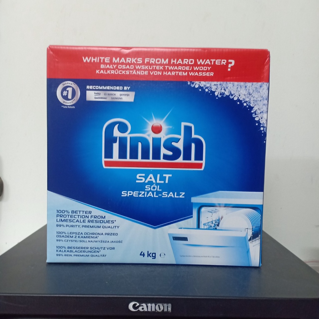 Muối rửa bát finish 4kg, 1.5kg, 1.2kg Muối finish cho Máy rửa bát ly, Muối rửa chén finish, Muối làm