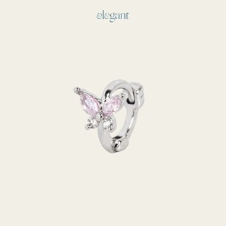 Khuyên tai vòng đá nhỏ 6mm PINK BUTTERFLY HOOP Elegant (Giá 1 chiếc)
