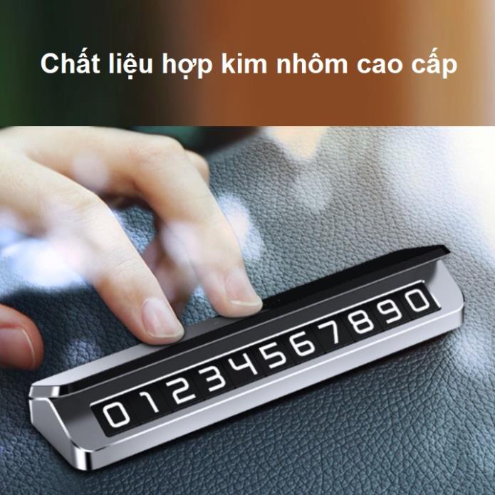 Bảng số điện thoại hợp kim nhôm gắn taplo ô tô AM18 - Kích thước: 33x132mm
