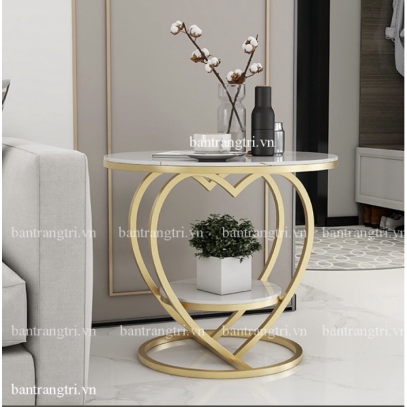 Bàn trang trí , bàn góc hình trái tim, mặt kính ,đá khung sắt sơn tĩnh điện (giá tận xưởng )
