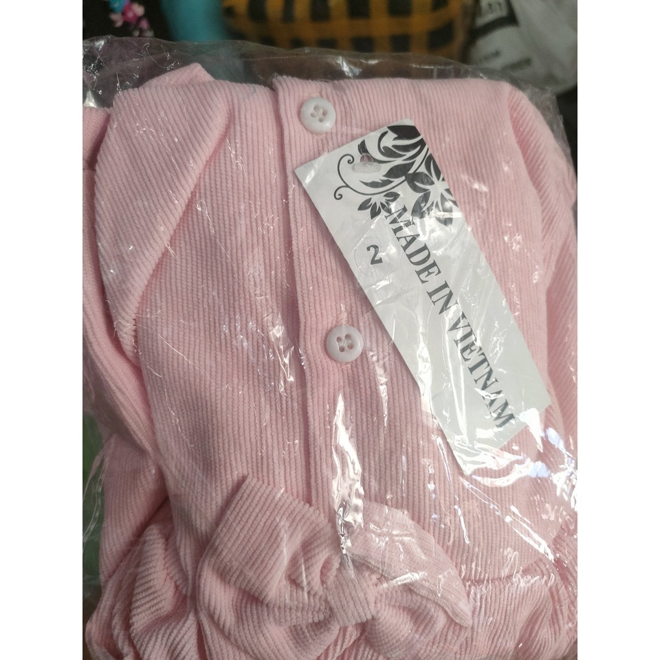 Áo Váy nhung tăm cho bé gái, đầm nhung xoè có nơ cho bé