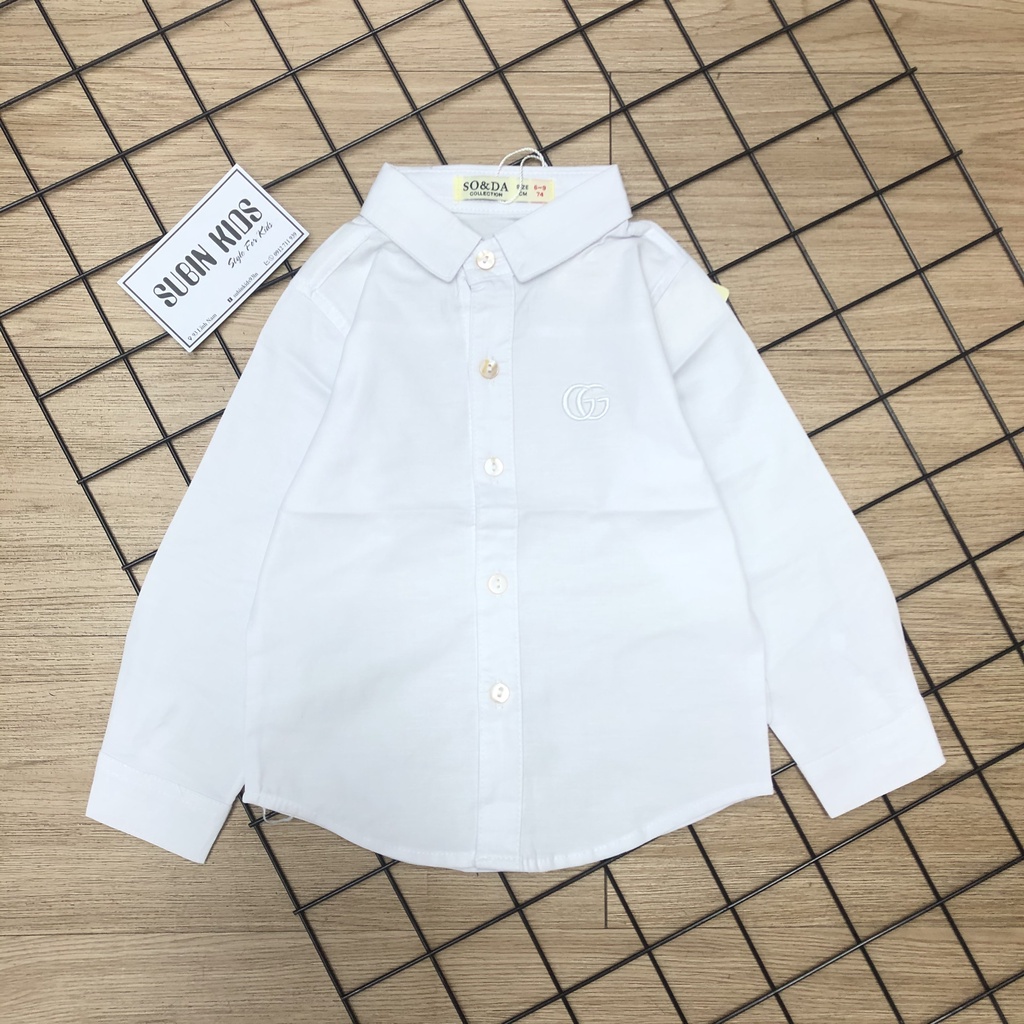 Áo sơ mi trắng trẻ em AD25 sz 16-40kg Áo sơ mi bé trai đi học đi chơi mềm  SUBIN KIDS AD26 AD25