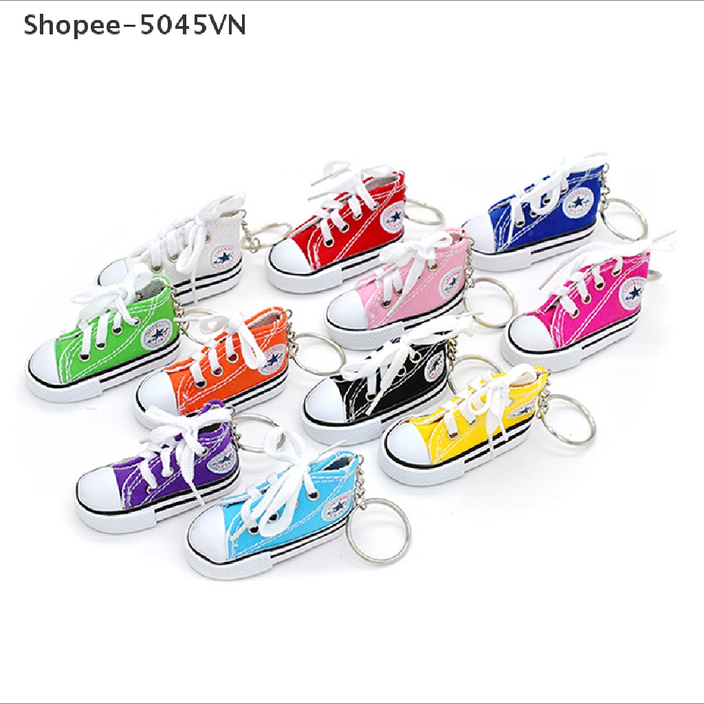 [Hàng Có Sẵn] Móc Khóa Hình Giày Sneaker Thể Thao Mini Bằng Vải Canvas Vui Nhộn (H)