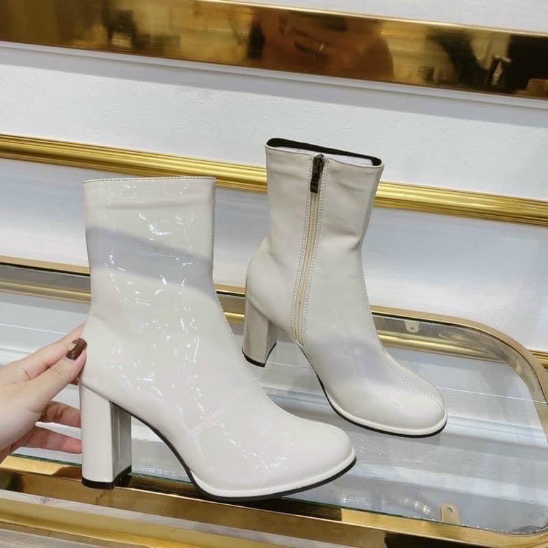 MÃ H22-2 BỐT CỔ LỬNG DA BÓNG GÓT TRỤ MJL FULL BOX