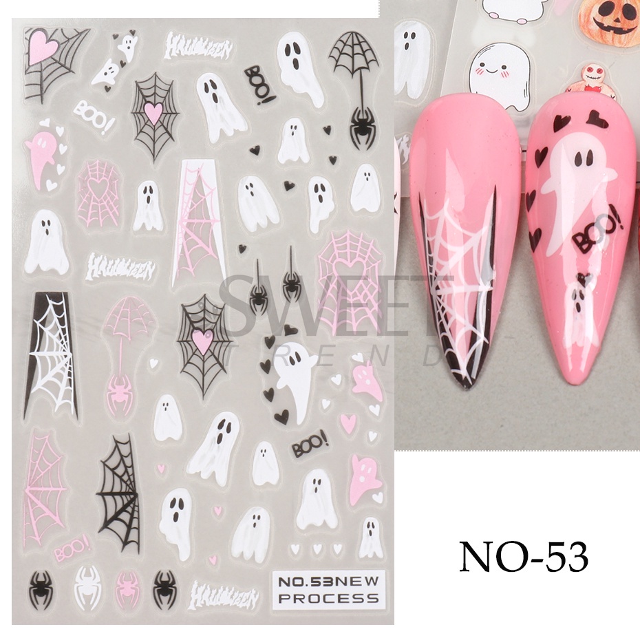 Miếng dán trang trí móng tay 3D STZPRONAIL họa tiết hoạt hình chủ đề Halloween sáng tạo