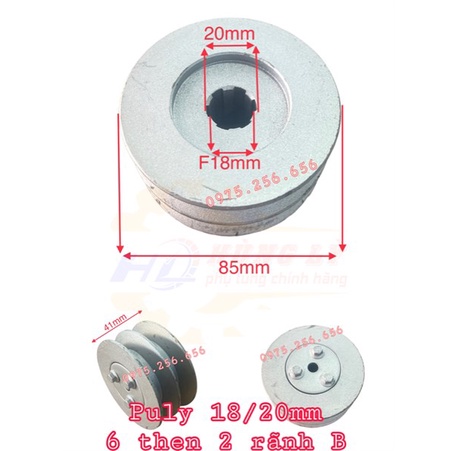 Puly 18/20*85mm 6 then 2 rãnh B (Cái) buly hùng lỳ