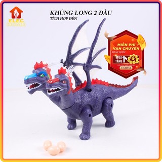 Khủng long 2 đầu loại to, có nhạc và đèn biết đẻ trứng