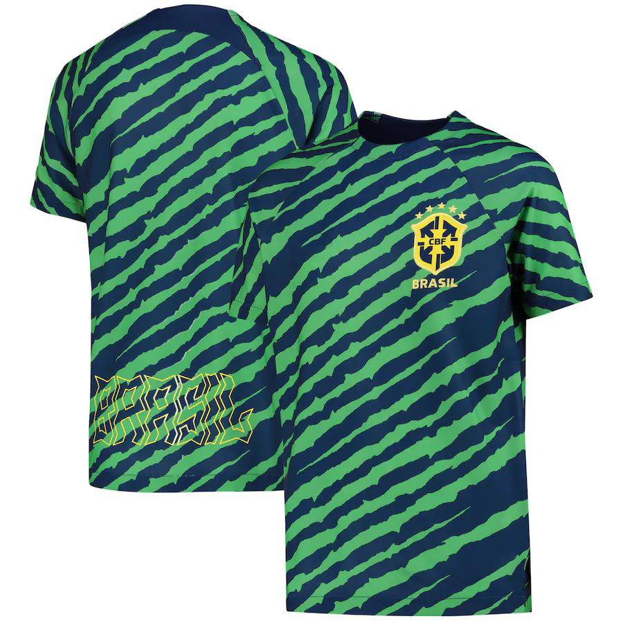 Áo Thun Bóng Đá Tay Ngắn NP2 Brazil Pre-Match Jersey Plus Size PN2