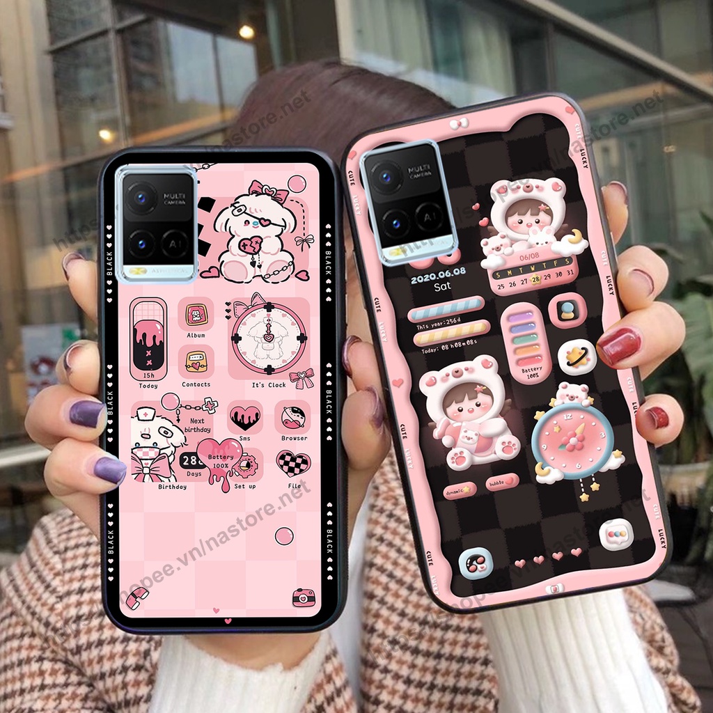 Ốp lưng Vivo Y21 / Y21s / Y33s gấu, đồng hồ dễ thương cute giá rẻ