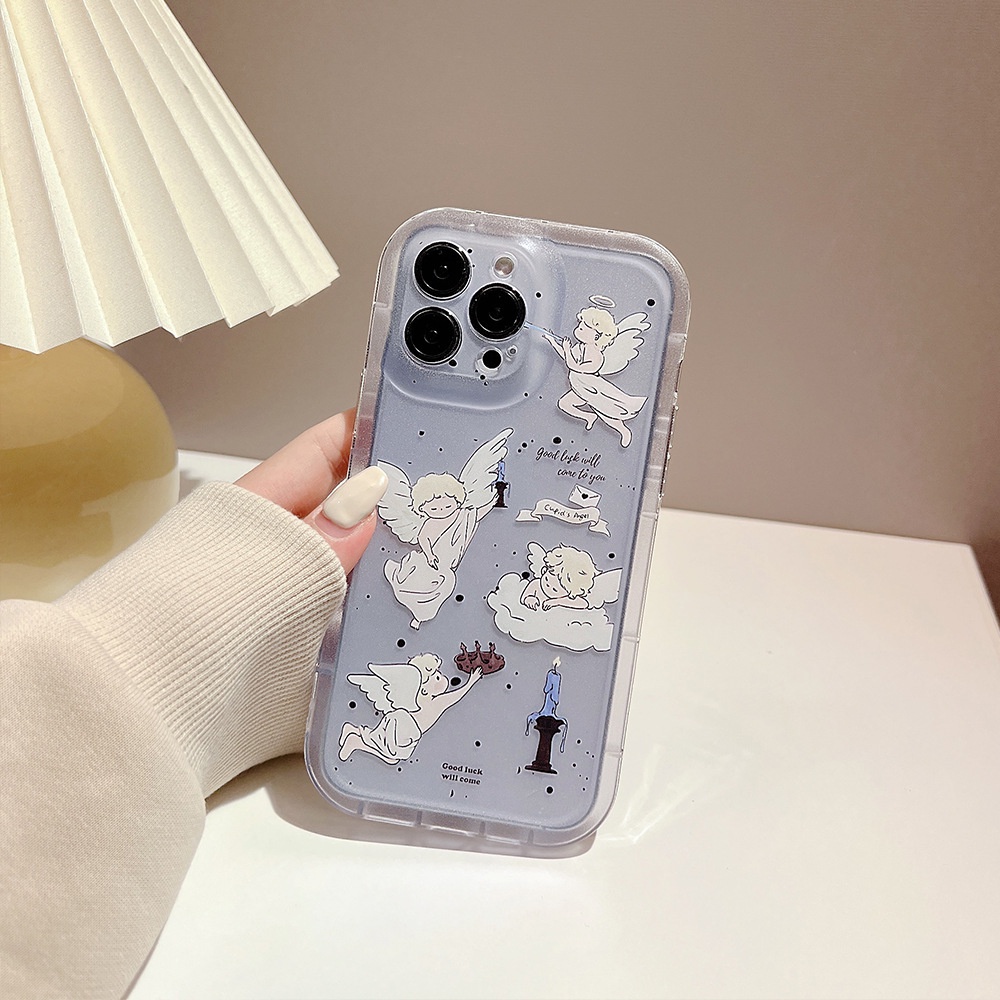 Ốp lưng iphone Ốp Điện Thoại Trong Suốt In Hình Thiên Thần Cổ Điển Cho Iphone 14pro max 13 12 11th 14plus-Dinuo Case-III