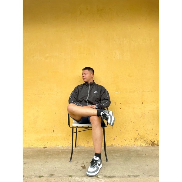 Áo Khoác Jacket Nike Basic Swoosh Vintage Viền Trắng Nam Nữ Vải Dù 2 Lớp Cao Cấp LBsar