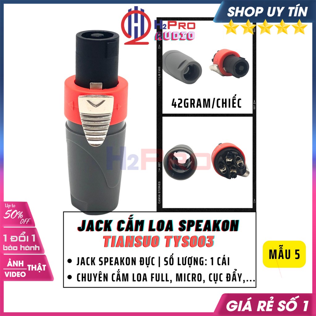 1 Jack Cắm Loa Speakon Neutrik NL4FX-NL4FC-K4CF, Jack Loa Speakon Neutrik Cắm Loa Full, Micro, Cục Đẩy-H2Pro Audio