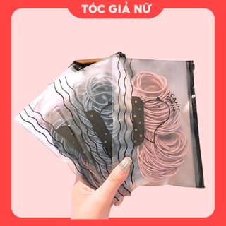set 100 dây cột tóc tặng kèm túi zip