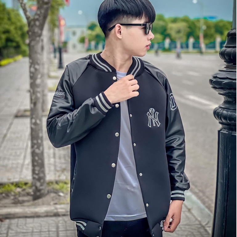 Áo Khoác Bomber NEW YORK - Phong Cách Nam Nữ Chất Nỉ Bông Cotton