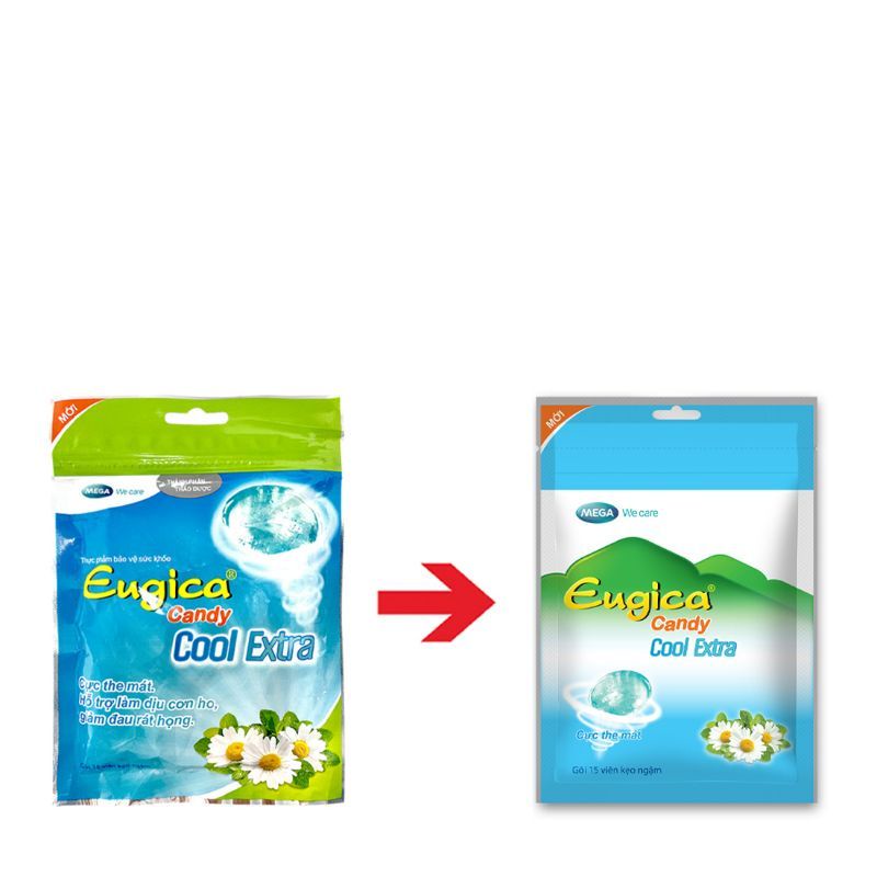 Kẹo Eugica Cool ⚡ CAM KẾT CHÍNH HÃNG ⚡ Kẹo ngậm giúp giảm ho rát họng hiệu quả - 15 viên