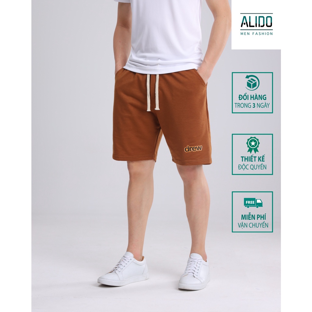 Quần short nam unisex form rộng nỉ da cá Tone trầm cao cấp ALIDO thoáng mát, dày dặn không xù lông