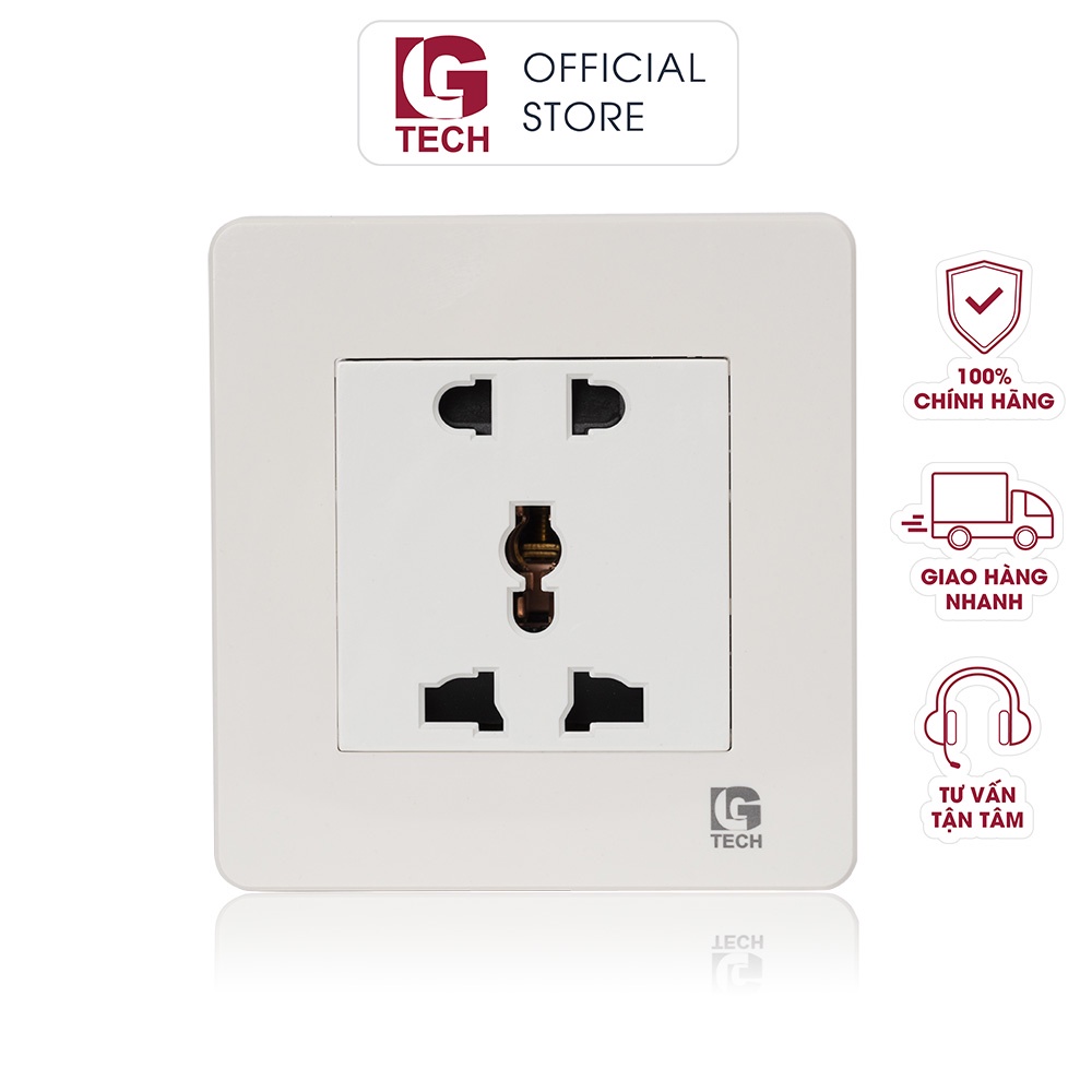 Ổ cắm điện chấu cao cấp chuẩn vuông LGtech LG-AB-K1-0115
