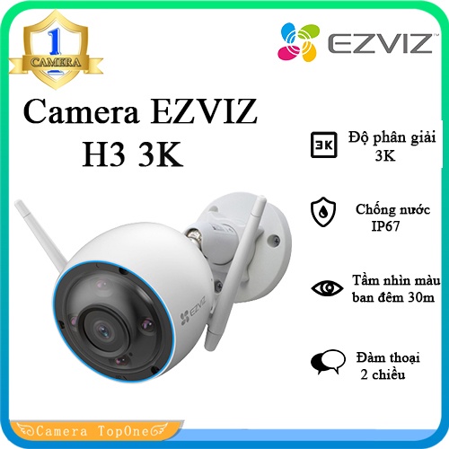 Camera EZVIZ H3 3K Thông Minh- Độ phân giải sắc nét 2K,Đàm thoại 2 chiều,Công nghệ Al nhận dạng chuyển động con người