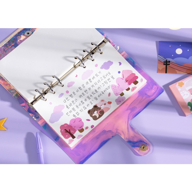 Set Sticker Xấp 30 Miếng Lớn Phong Cảnh và Gấu Thỏ