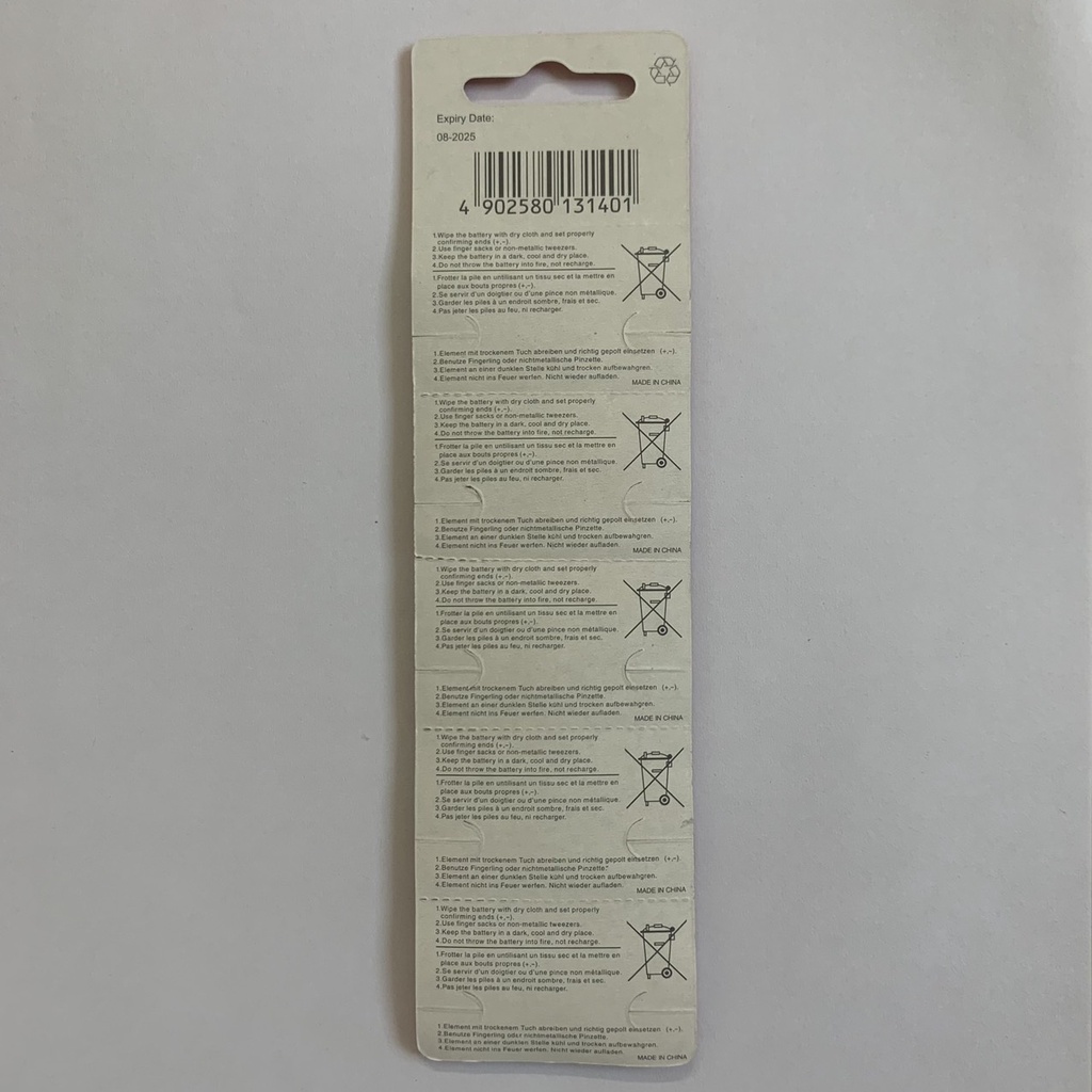 Vỉ 10 viên Pin  LR44 AG13 Maxell thay máy tính casio