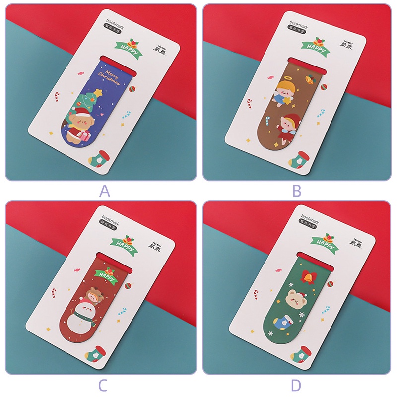 Giá Đỡ Đánh Dấu Trang Sách Mini Từ Tính Họa Tiết Giáng Sinh Dễ Thương Có Thể