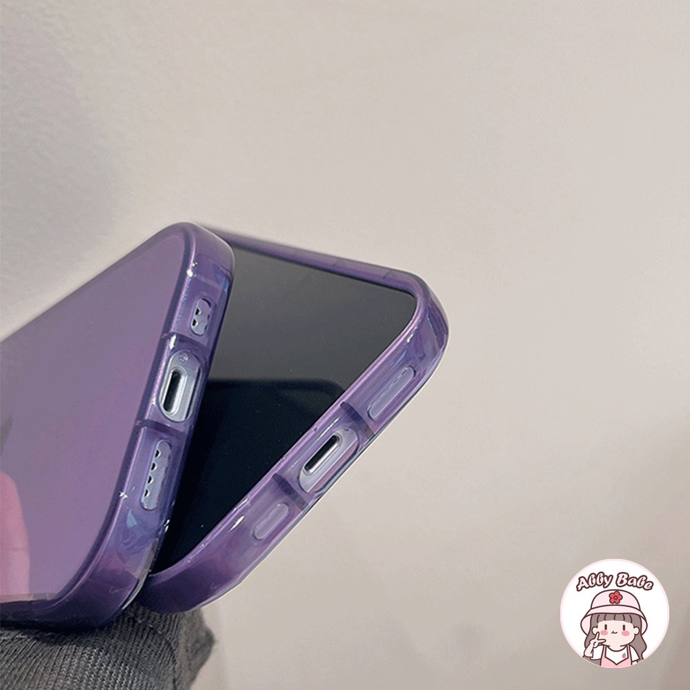 Ốp Điện Thoại TPU Mềm Mỏng Mặt Gương Trang Điểm Chống Mồ Hôi Màu Tím Cho Iphone 11 7Plus 13 12 11 Pro Max X XS 12 13 XR