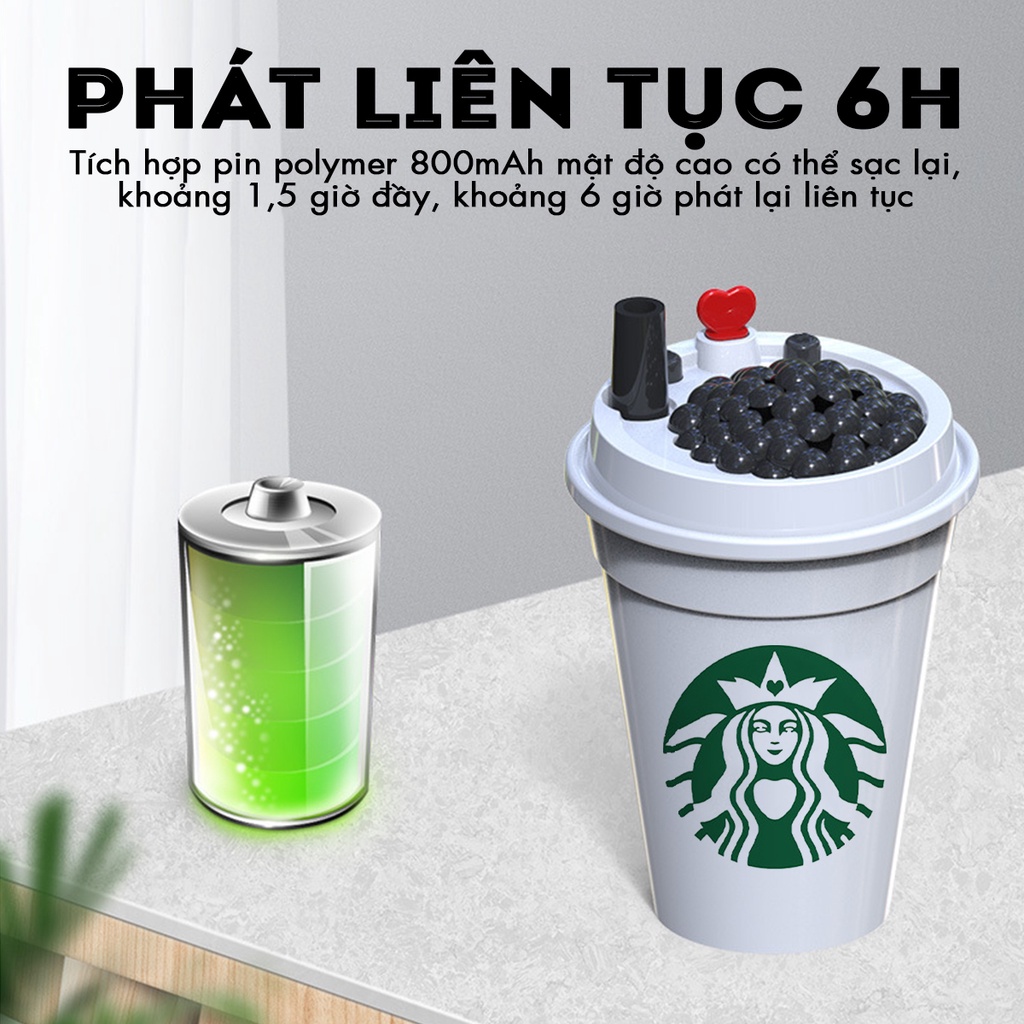 Loa Bluetooth MK-401 Hình Ly Starbucks - Loa Trầm Ấm - Thiết Kế Độc Đáo - Loa Không Dây Decor Siêu Cute