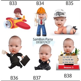 chibi trang trí sinh nhật bé trai, gái