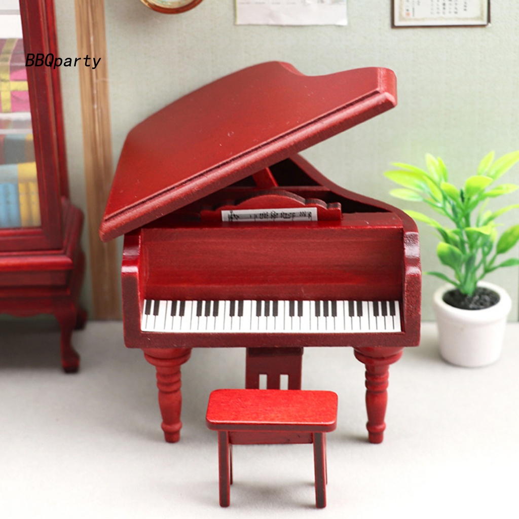 1 Bộ Mô Hình Đàn Piano 3D Trang Trí Tiểu Cảnh