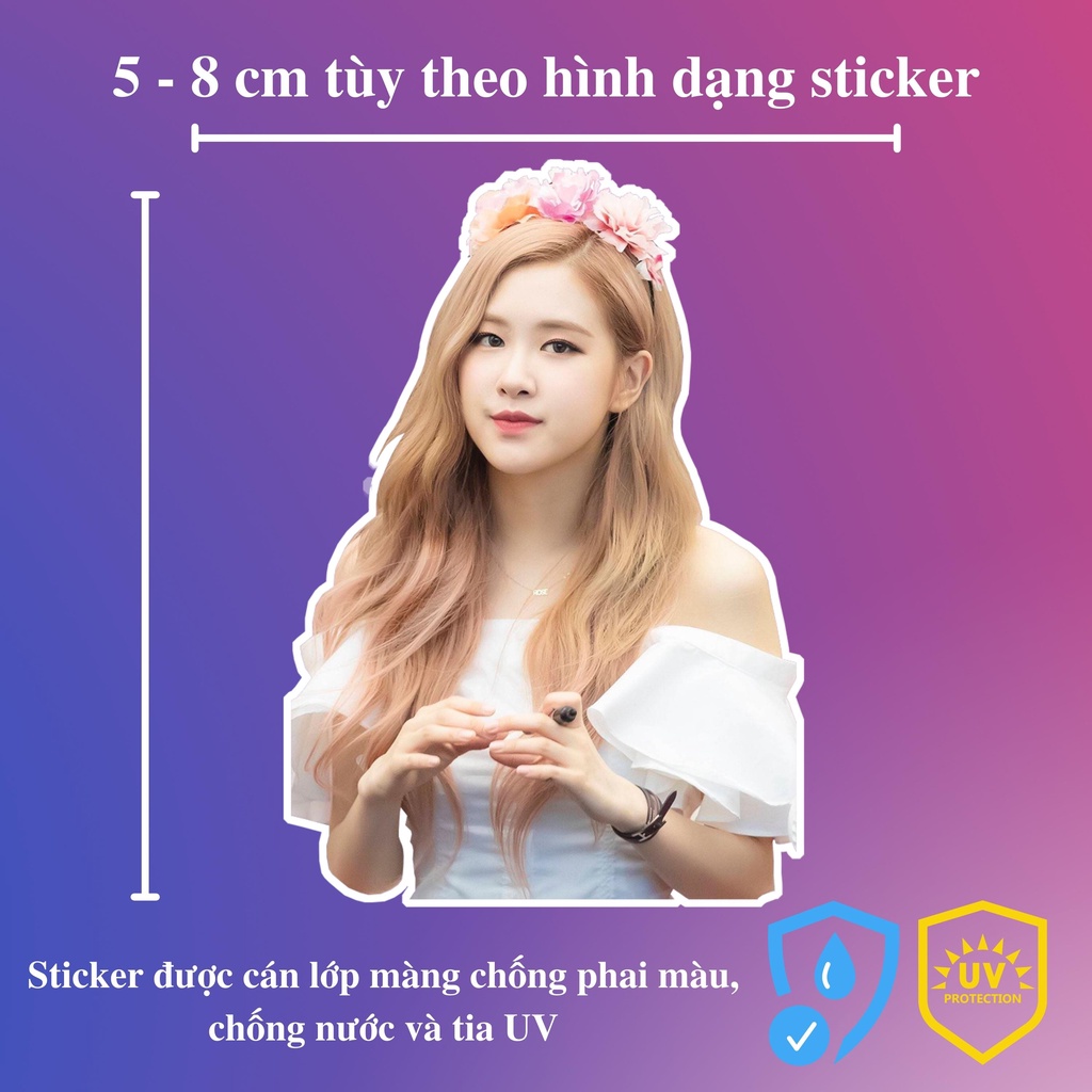 Sticker Rose Black Pink chống thấm nước,sticker Rose ,Roseanne Park,nhãn dán điện thoại,laptop - NB.019