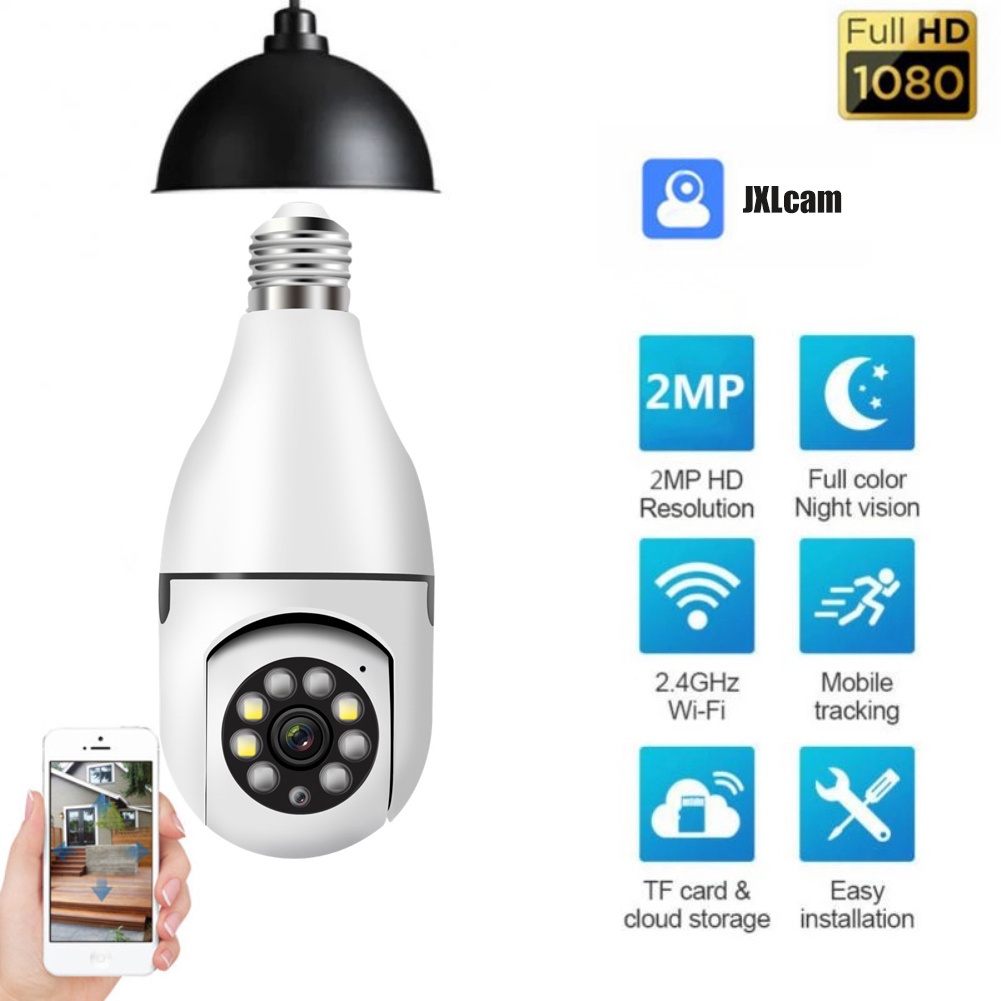 Camera An Ninh E27 1080p Wifi Xoay 360 Độ Hình Bóng Đèn