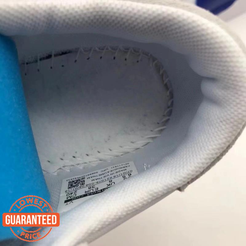 Giày Thể Thao PIM Air Force 1 Đế Bằng Màu Sắc Tia Cực Tím Trắng Xanh Lam Cho Học Sinh Lelaki Wanita Perempuan Kasut Sukan