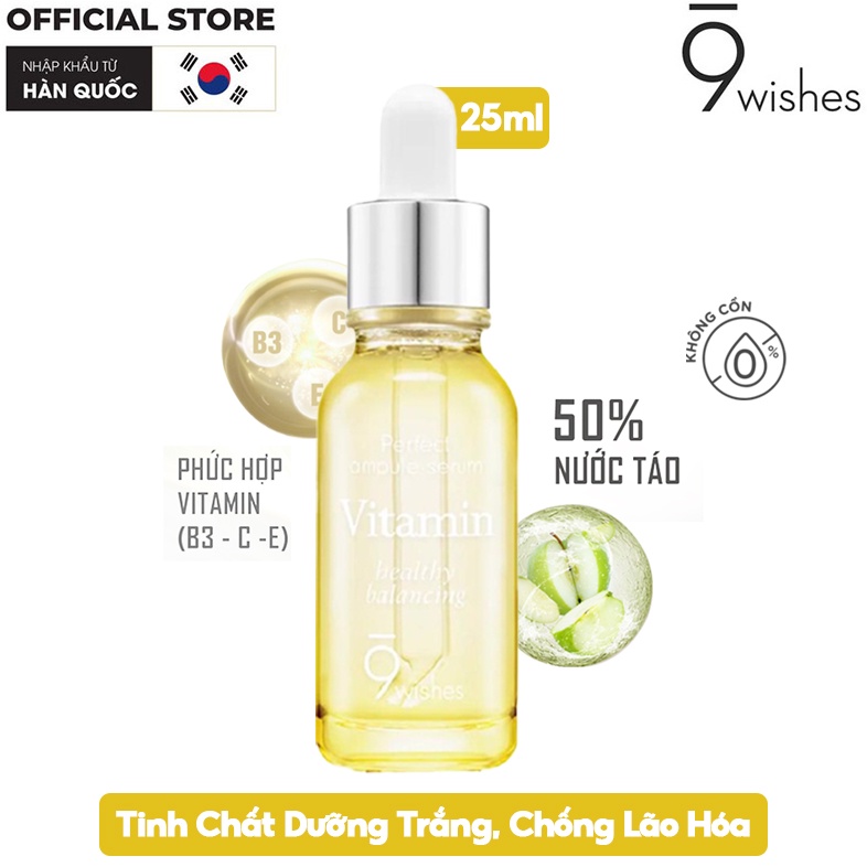 [Tem Chính Hãng] Tinh chất tái tạo da 9 Wishes Mega Vitamin Ampule Serum Hàn Quốc 25ml