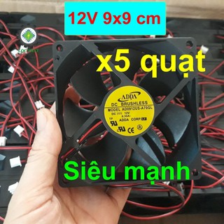 Combo 5 quạt tản nhiệt 12vdc - 0.3a - 9x9cm 5q9x9