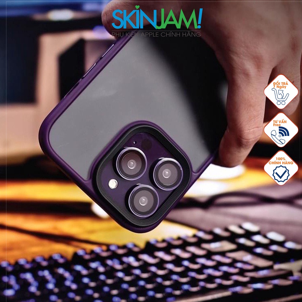 Ốp Lưng Likgus Màu Tím Series 14 Lưng Nhám Chống Vân Tay iP 14 - 14Plus - 14 Pro - 14 Promax