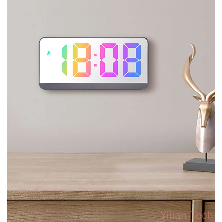 Đồng Hồ Báo Thức Điện Tử Màn Hình LED Hiển Thị Nhiệt Độ Và Lịch 12 / 24H Để Bàn Trang Trí Nội Thất