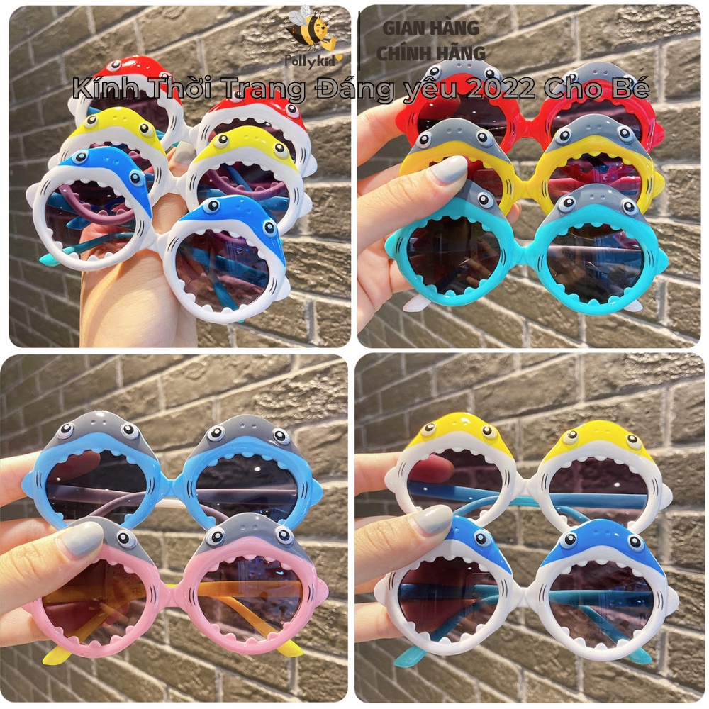 Kính Cho Bé , Mắt Kính Gọng Cá Mập Nhiều Màu Sắc Cho Các Bé Từ 2-7 Tuổi Pollykid - SP249