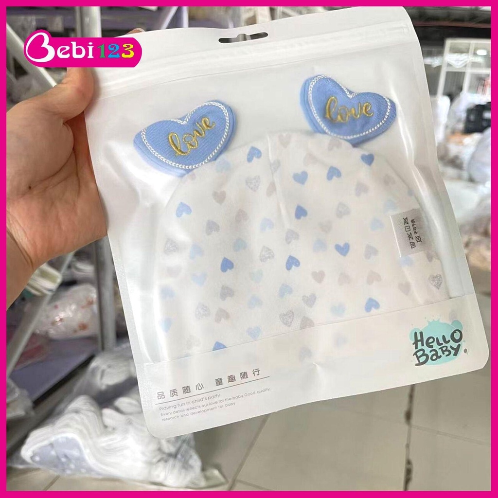 Mũ nón sơ sinh cao cấp Hello Baby cho bé 0-3 tháng