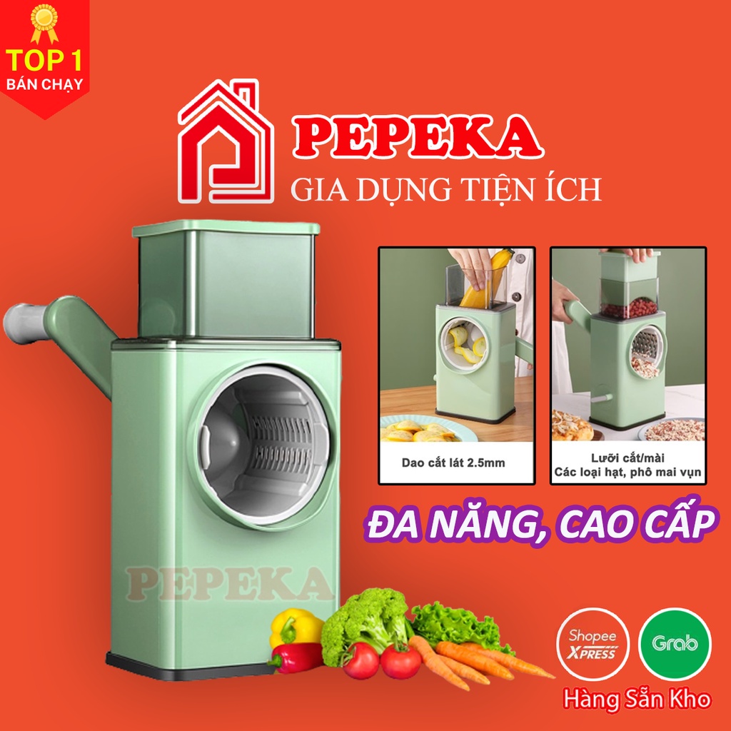 Dụng cụ thái cắt bào sợi rau củ quả đa năng 4 in 1 bằng thép không rỉ cỡ lớn máy cắt lát, thái sợi, nghiền rau củ