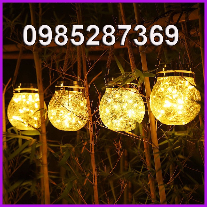 Lọ Thủy Tinh Đèn Led Treo Cây Năng Lượng Mặt Trời MT-145 led đom đóm decor lạ mắt 3m 30 hạt led - BH 1 năm - Siêu sáng