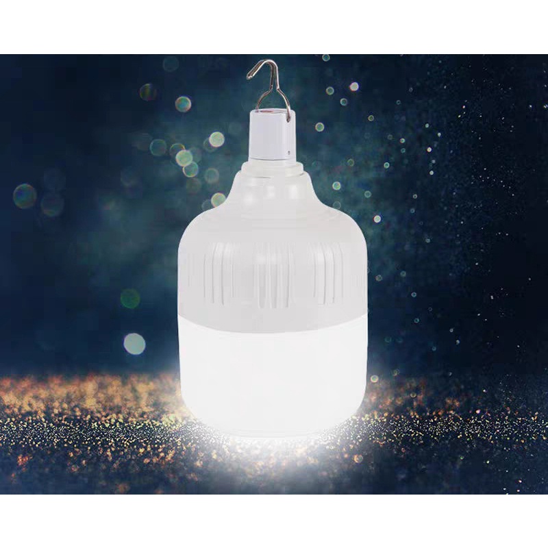Đèn Tích Điện Khẩn Cấp 100W Dùng Khi Cúp Mất Điện Sạc USB Có Móc Treo