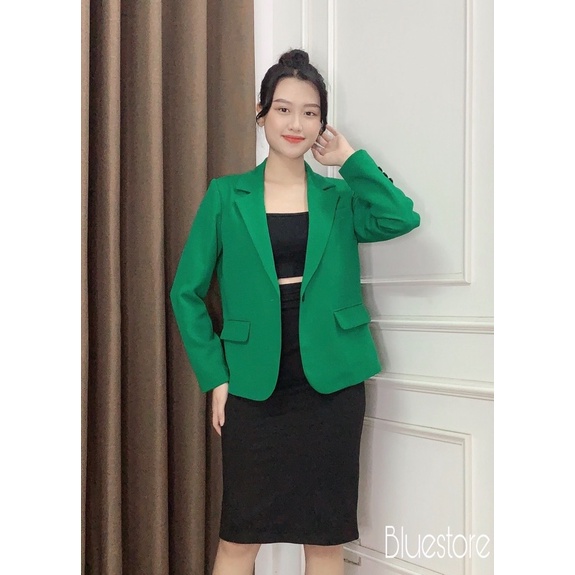 Áo khoác BLAZER nữ dài tay 2 lớp thu - đông, dáng suông, lỡ - Premium |BLUE | BigBuy360 - bigbuy360.vn