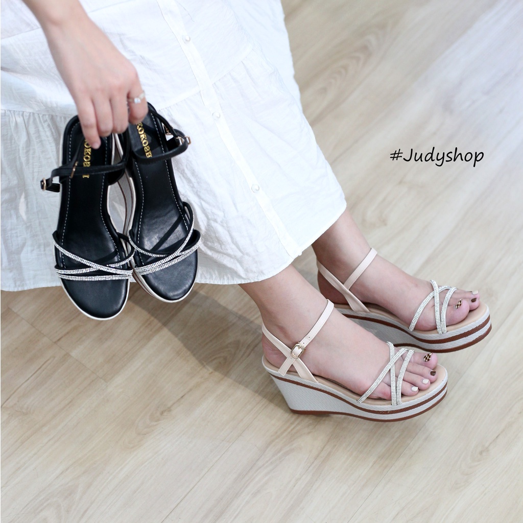 Giày Xuồng KOKOSHI Da Mềm Đế Siêu Nhẹ Dây Kim Tuyến Cá Tính cao 9p VNXK