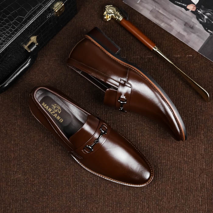 Giày nam đẹp da thật Manzano kiểu lười cho quý ông công sở M66631
