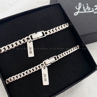 Vòng đôi bạc khoá bật Lii.A Silver