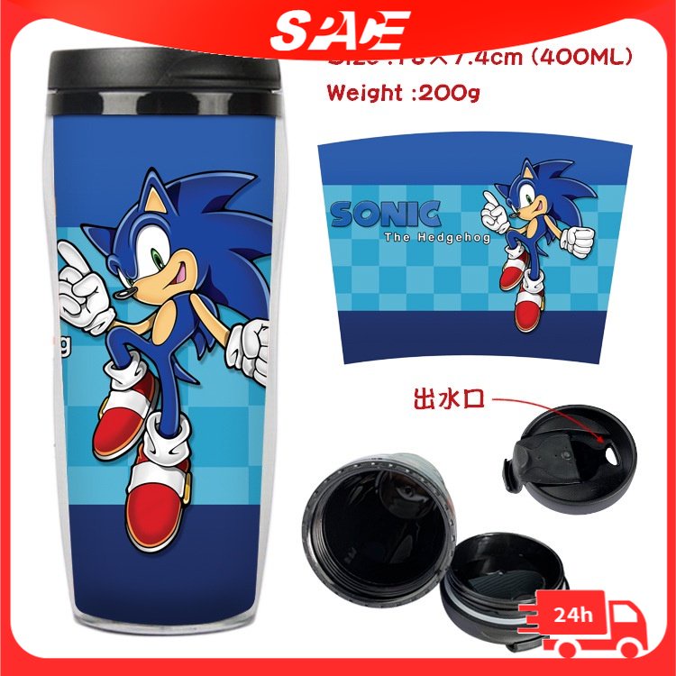 Cốc Nước Hai Chiều Bằng Nhựa Cách Nhiệt Hình Anime Sonic Cho Nam